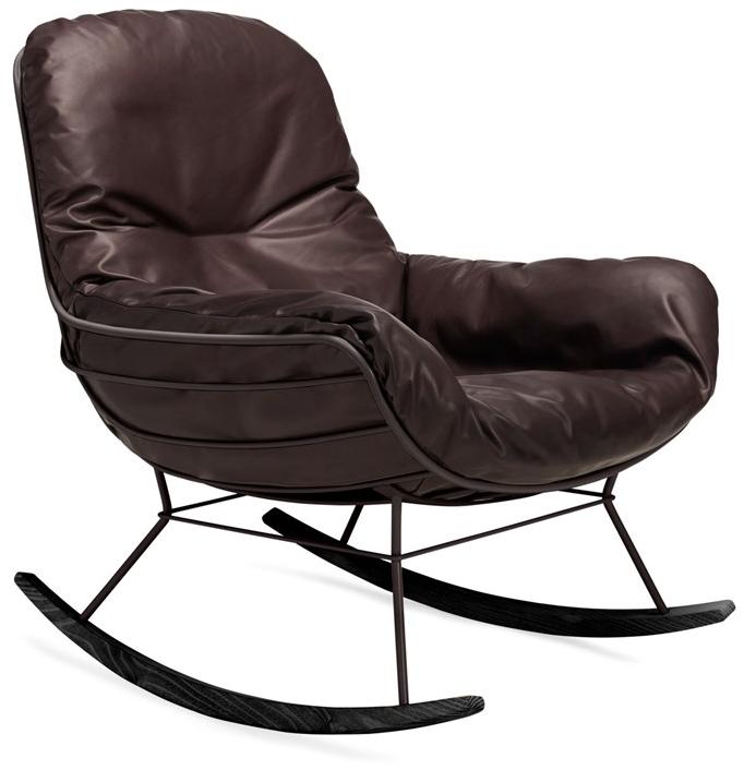Кресло-качалка, обитое кожей, с подлокотниками Leyasol Santreyd sun-id-1368686 - Вид №1