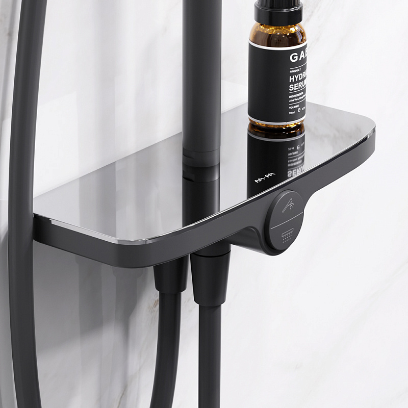 F0780222 душ.система: верхн.душ 220мм ручной душ 120 мм 3 функции душ.штанга 1030-1460 мм AM.PM Like - Вид №4