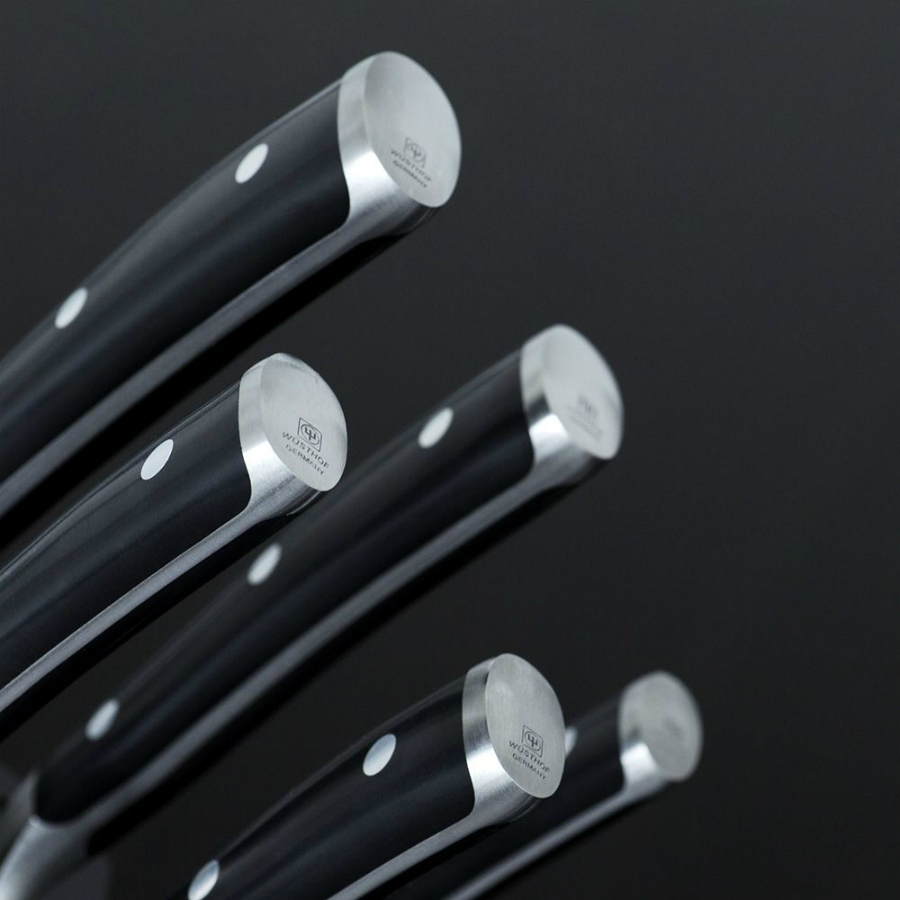 Набор кухонных ножей Classic Ikon: мусат, ножницы на темной деревянной подставке, 5 шт WUESTHOF W9878WUS - Вид №10