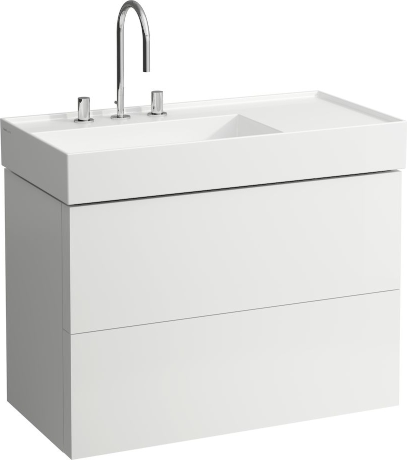 H8103384001121 Раковина, полочка справа, со специальным скрытым сливом LAUFEN PRO - Вид №2