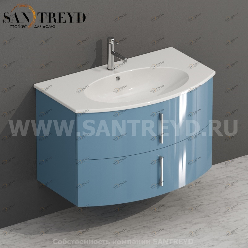 MDMC80Y154 Тумба с двумя ящиками 78 см синяя Globo 4ALL Италия Ceramica Globo