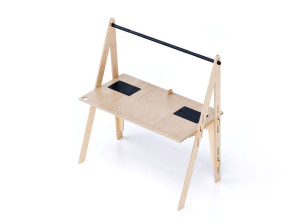 Прямоугольный стол с регулируемой высотой из березы