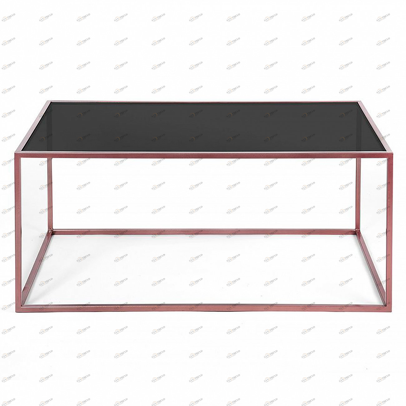 Журнальный столик стеклянный черный с ножками медь 80 см Darmian into copper INTELLIGENT DESIGN  260709 Черный 