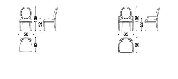 Ткань медальон стул OPERA CONTEMPORARY 6310 ARCH-00059839 - Вид №2