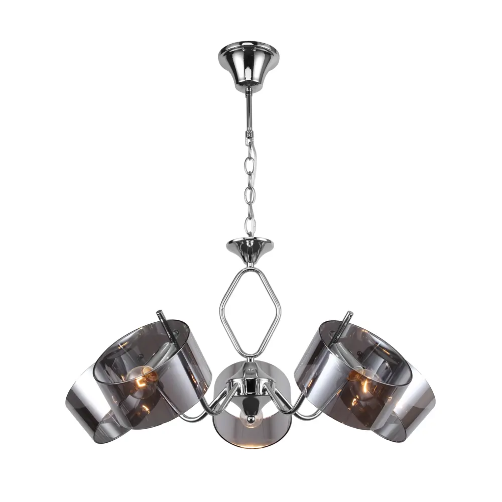 Люстра подвесная Rivoli Lattea, 5 ламп, 20 м², цвет дымчатый/хром STLM-2103807