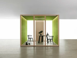 Citterio Акустический офисный остров из дерева и стекла