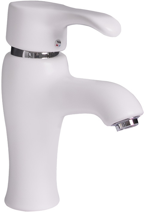 Смеситель д/ум MLN-F-002-M керамический, однорычажный, белый матовый