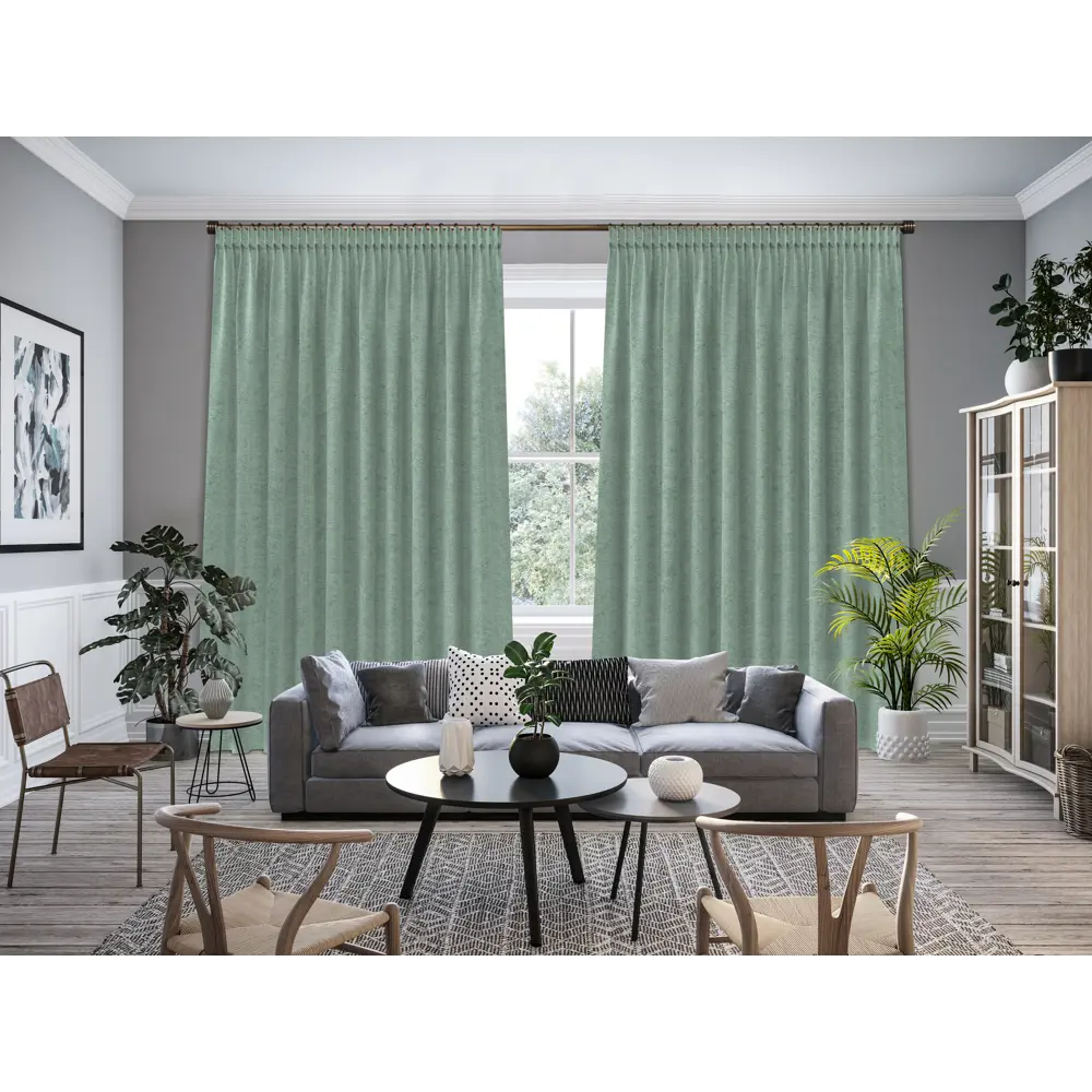 Ткань 1 м/п Однотонный шенилл 300 см цвет мятный 89177071 STLM-2105066 GARDEN  - Вид №4