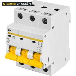 Выключатель автоматический IEK ВA47-29 3 полюса 50 A 11875515 STLM-2210877