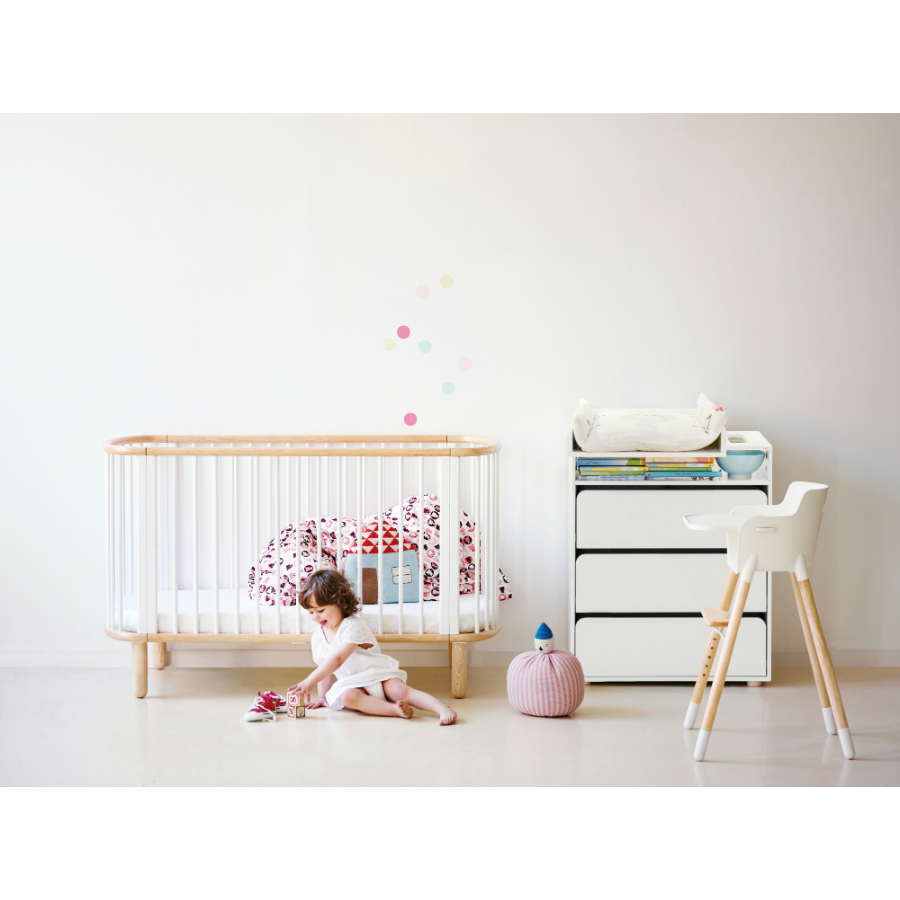 Кроватка Flexa Baby, белая с лакированными ножками, 88х145х75 см 801780195 - Вид №7