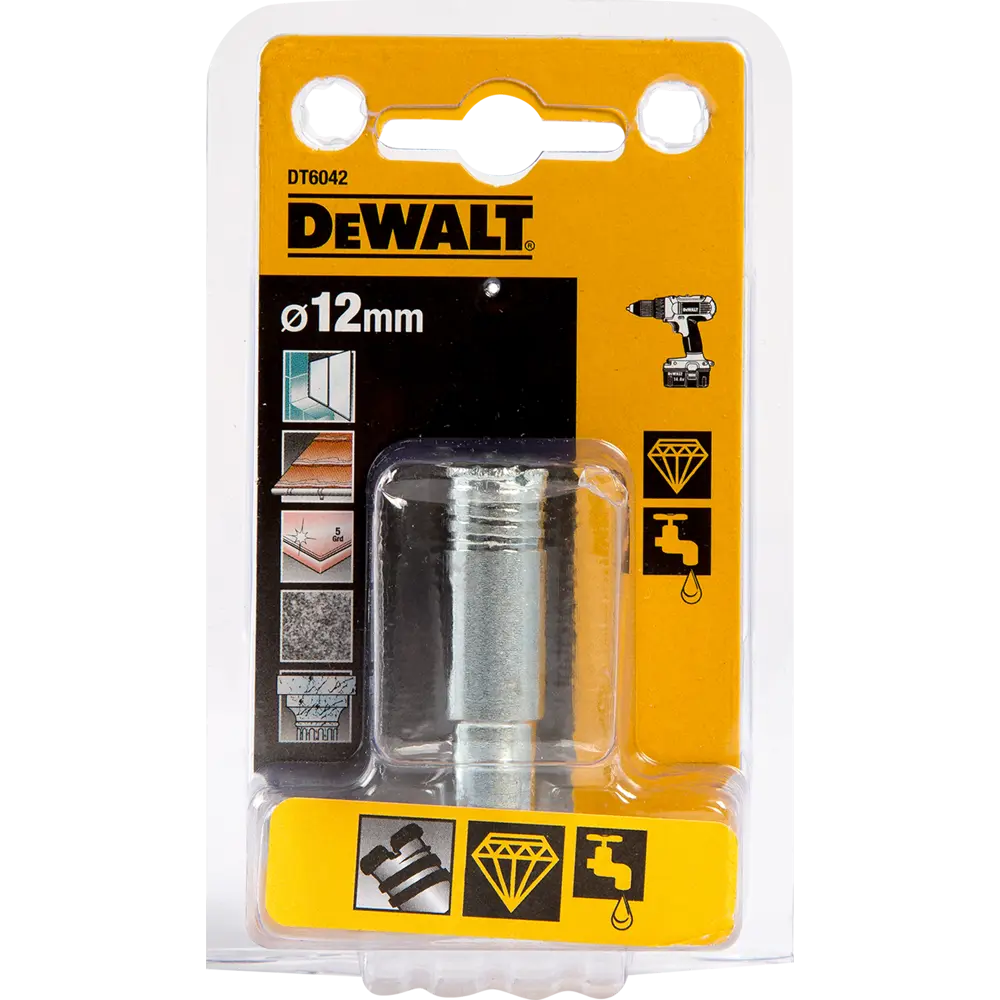 Сверло трубчатое алмазное по стеклу и керамике Dewalt DT6042 12 мм 82283725 STLM-2120680  - Вид №3