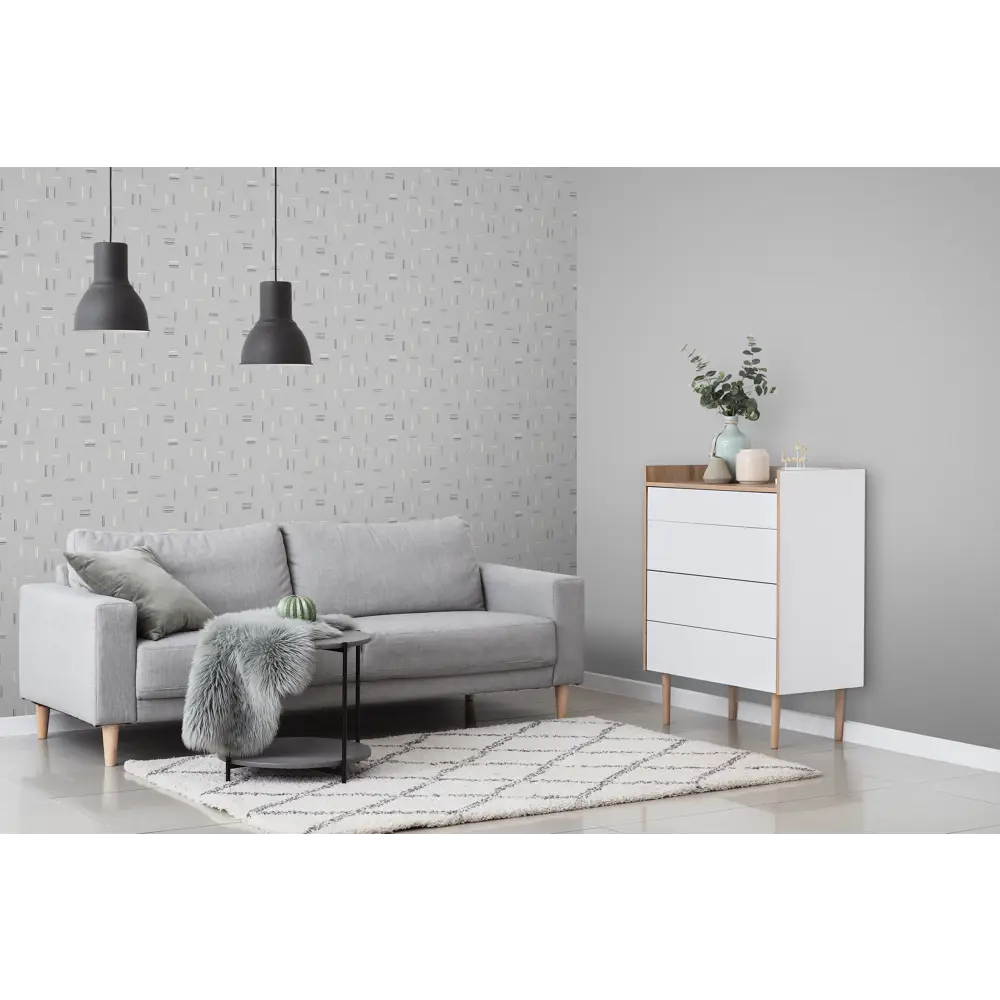 Флизелиновые обои ATELIERO Palochki серые 1.06 м - современный стиль для гостиной и спальни 89432663 STLM-1572751 - Вид №4