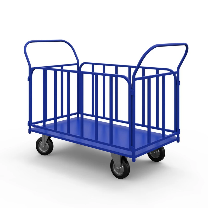 Тележка платформенная с трубчатыми бортами ТБ 1 (г/п 550 кг, 800x500 мм, колеса серая резина 200 мм) Верстакофф 65-0314