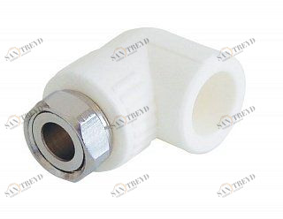 Угольник переходной ВР KALDE 90 D20х3/4" с накидной гайкой белый 3222TUE200C00