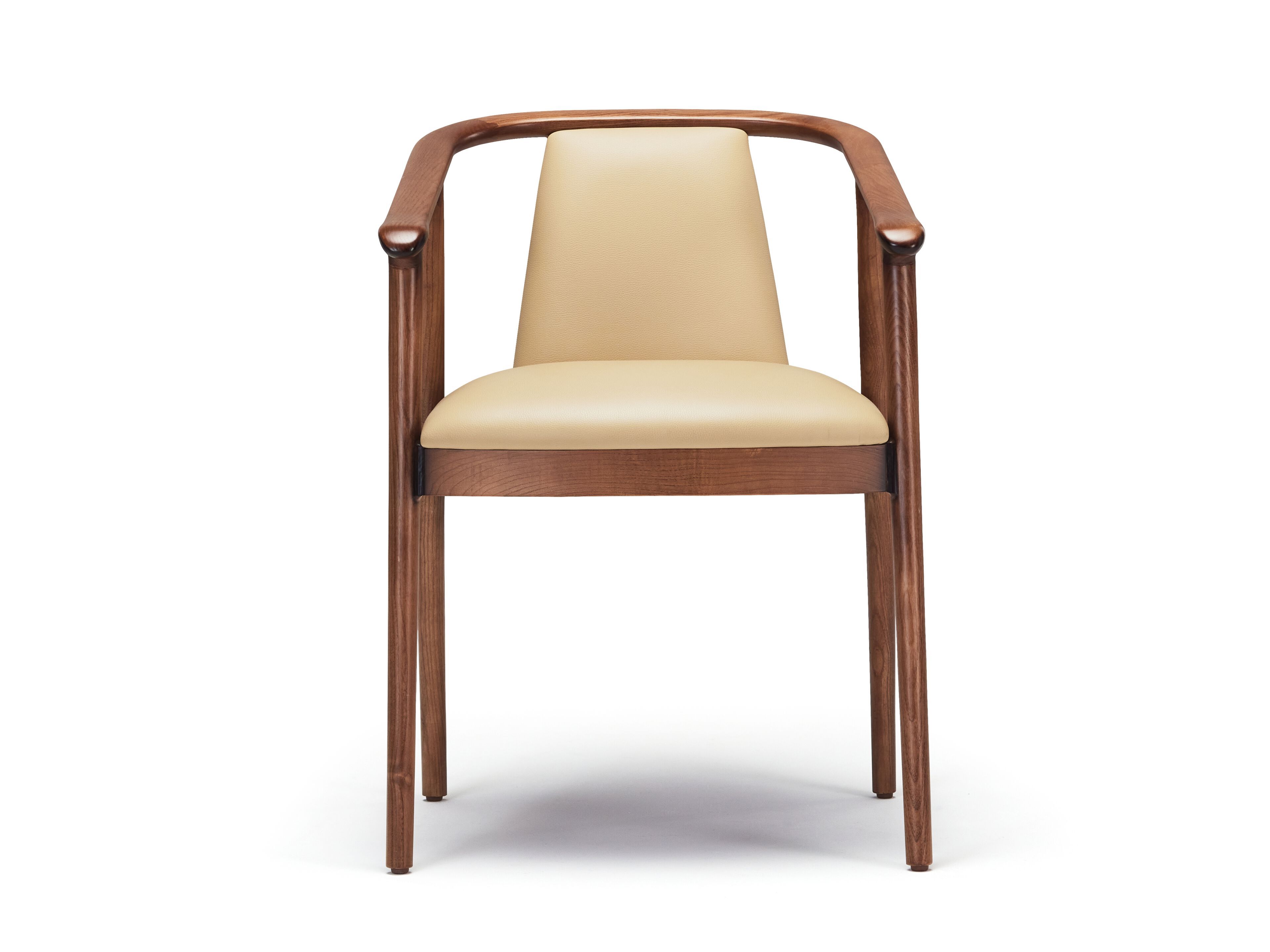 Стул из кожи и ясеня с подлокотниками Papell Design гостиница ARCH-00077504 - Вид №1