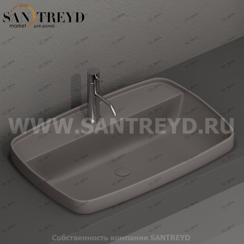 514289 Накладная раковина на столешницу  прямоугольная Kerasan Tribeca