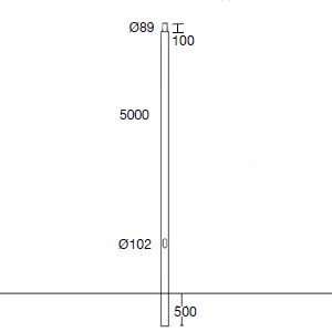 Cilindrical column Ø102 5m Ghidini Столбы освещения .05 Темно-Cерый (Матовый)