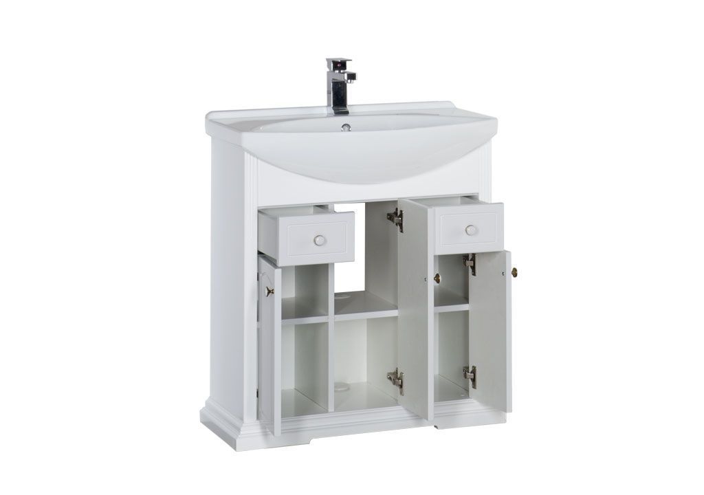 Тумба с раковиной Aquanet Лагуна 75 белый 0017529900175447 - Вид №1