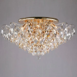 Потолочная люстра Eurosvet Crystal 10081/12 золото/прозрачный хрусталь Strotskis EUROSVET ДИЗАЙНЕРСКИЕ, CRYSTAL GOLD 181817 Золотой