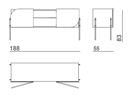 Низкий деревянный шкаф для телевизора с распашными дверцами Bizzotto Italia Нара ARCH-00071612 - Вид №4