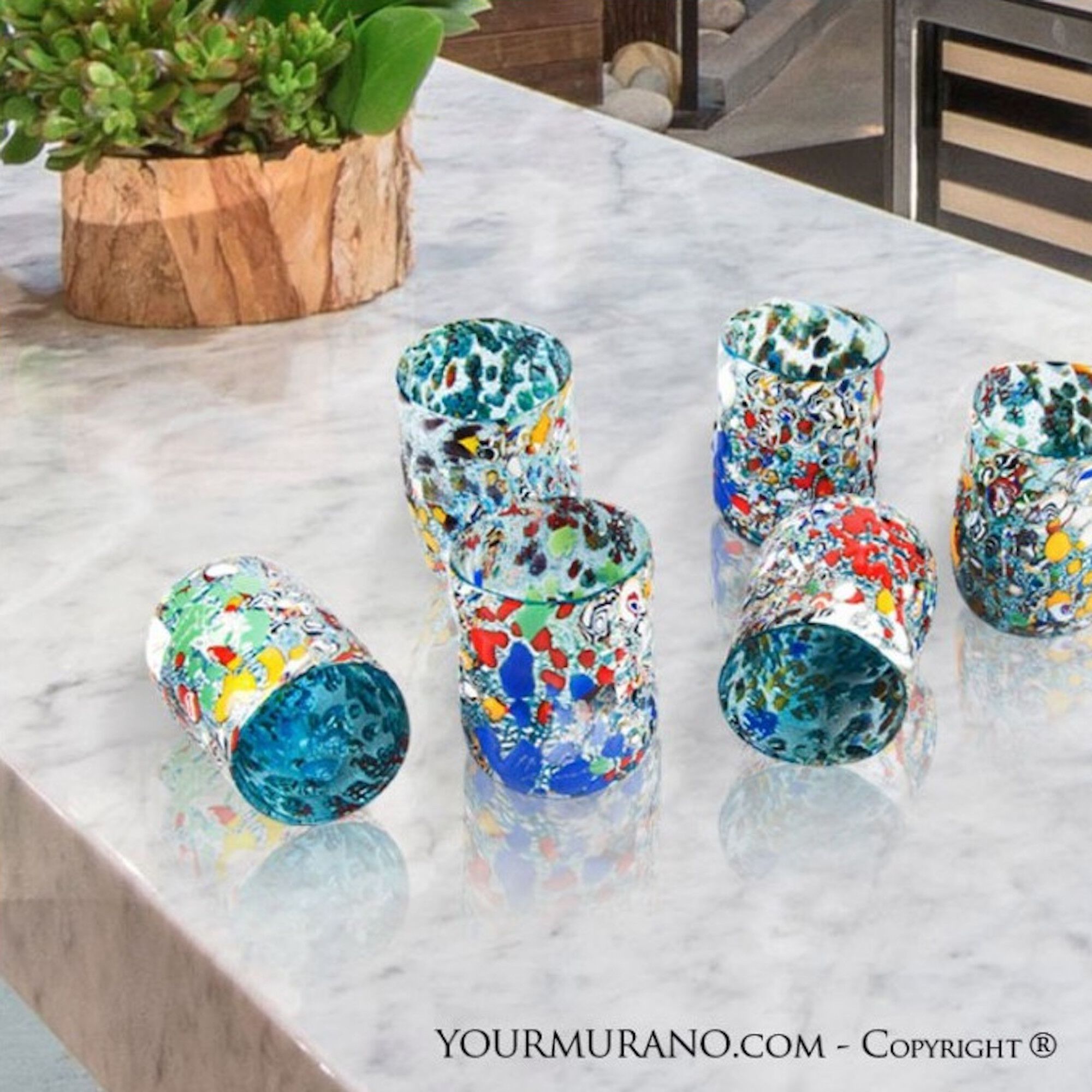 Набор из шести стаканов из муранского стекла ручной работы YourMurano готы ARCH-00141231 - Вид №1
