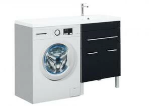 Тумба с раковиной Aquanet Верона 120 R черный (напольная, 1 ящик, 2 дверцы)