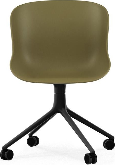 604578 Стул Swivel 4W Black Aluminium / Olive Normann Copenhagen Hyg  - Вид №1