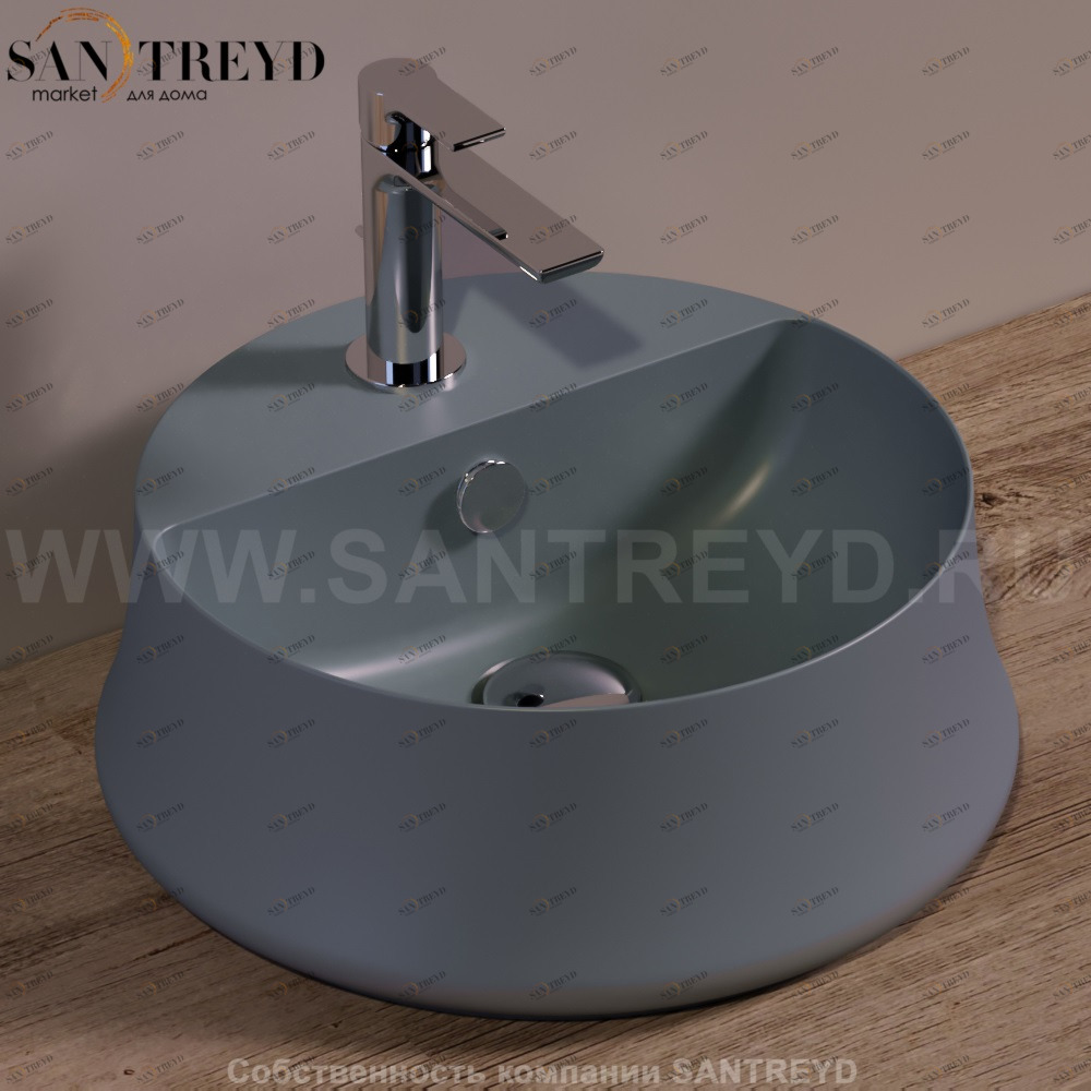 SH03CEMENTOMATT Накладная раковина на столешницу  круглая Simas Sharp