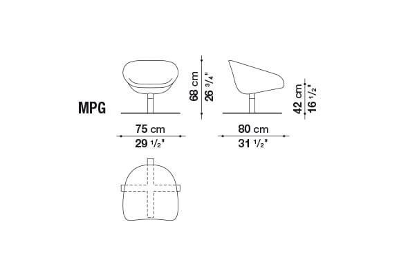 Ткань поворотный стул B&B Italia Mart ARCH-00123916 - Вид №3