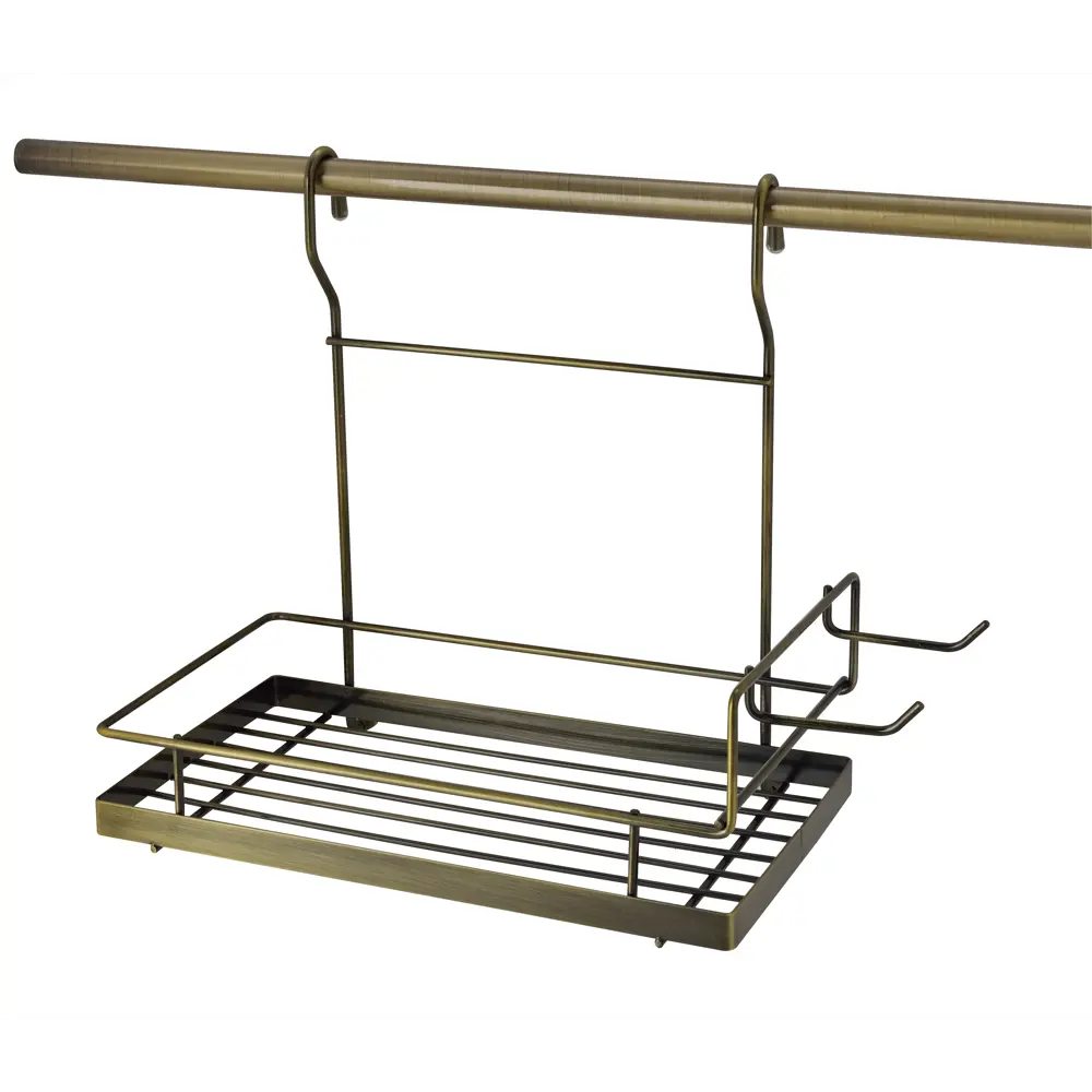 Полка с боковыми крючками Delinia 27x15x26.5 см сталь цвет бронза 18254949 STLM-2029035  - Вид №2