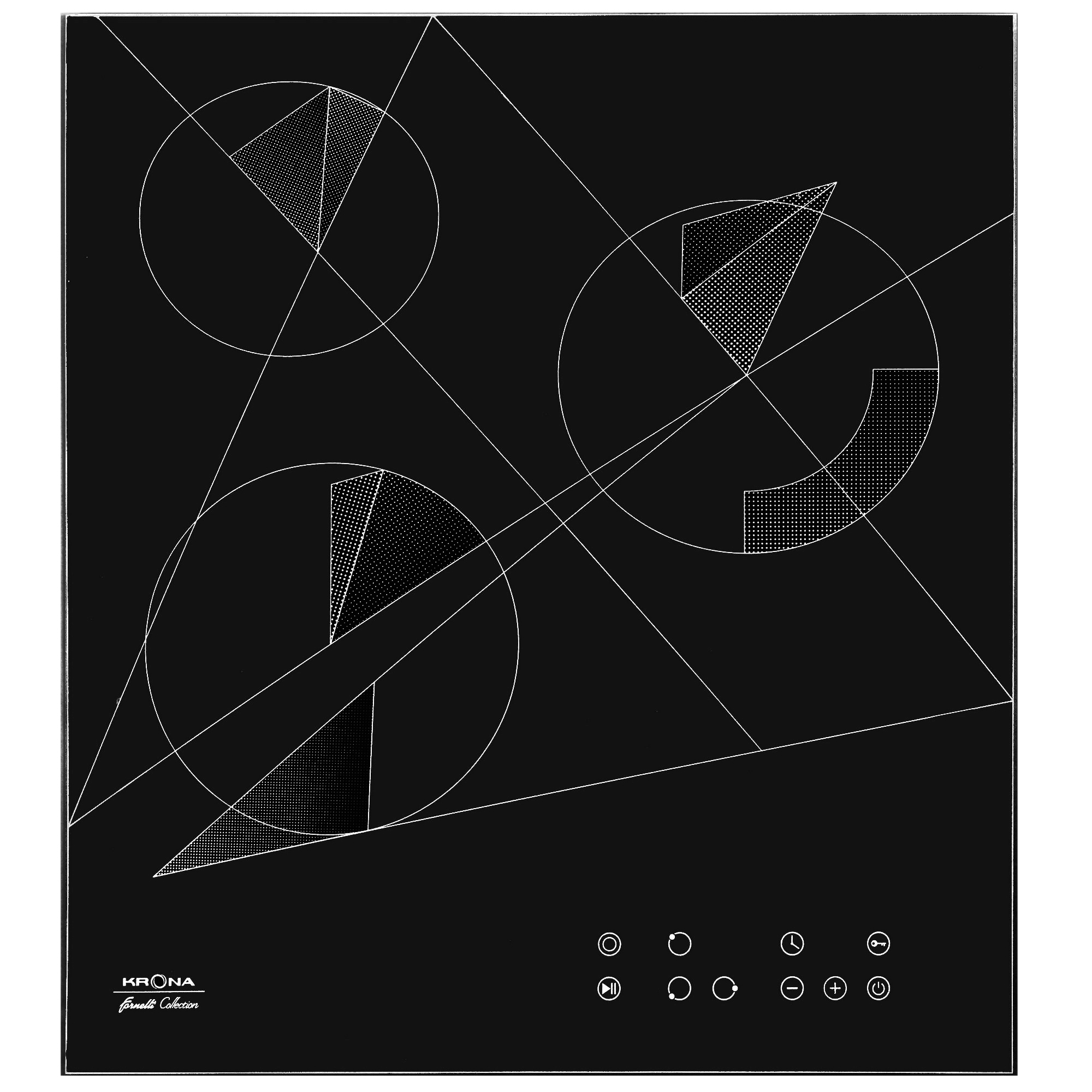 8159620 Электрическая варочная поверхность KRONA FIDATO 45 BL KRONA1 STDN-0116762