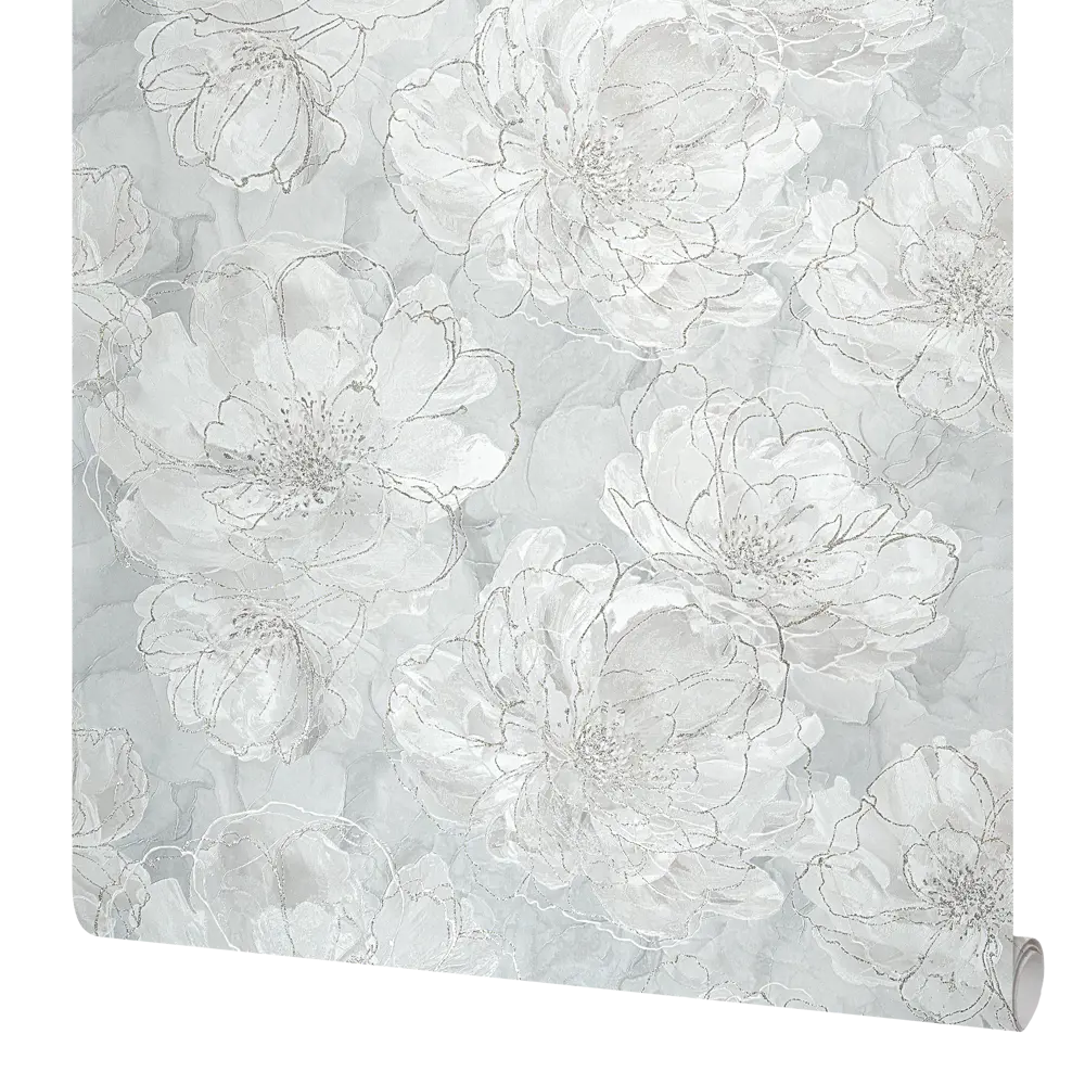 Флизелиновые обои Victoria Stenova Jenny серые с цветочным рисунком 1.06 м 89423656 STLM-1567128