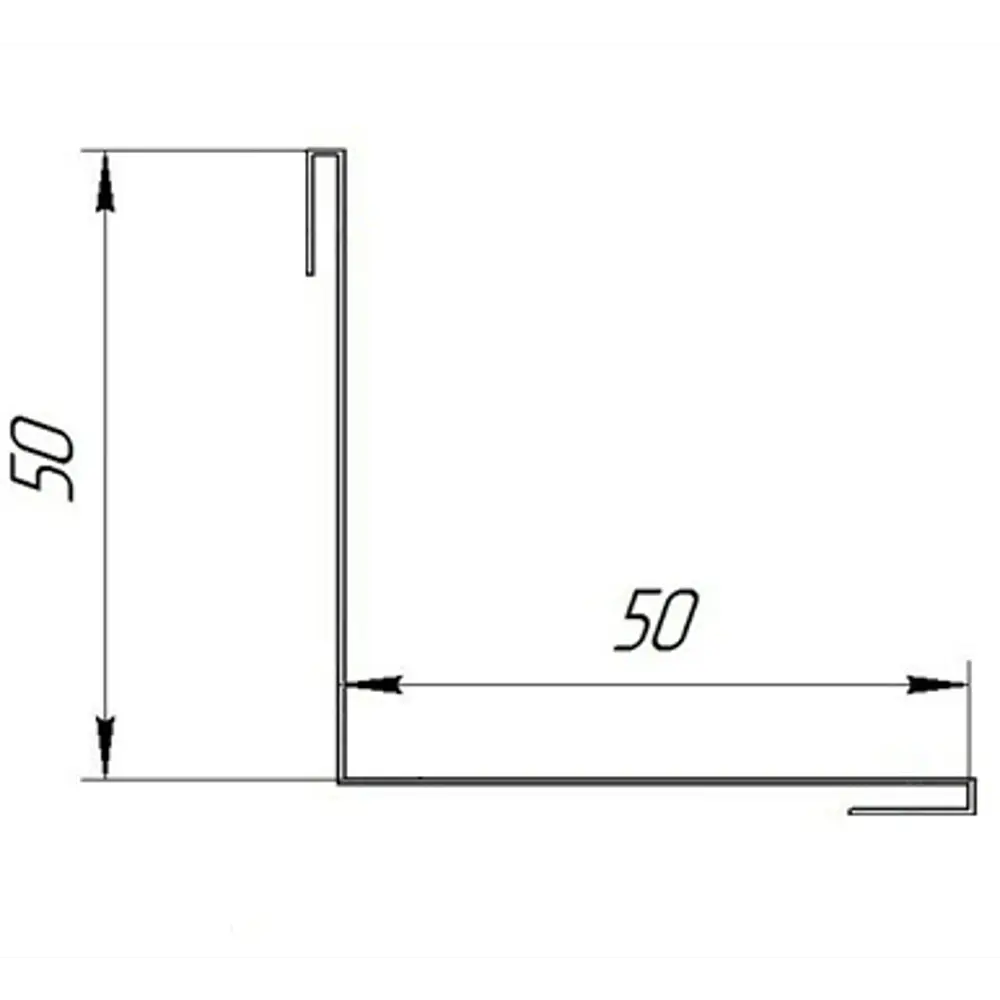 Планка для внутренних углов 50x50 мм 2 м 0.4 мм RAL 7024 серый 83964114 STLM-2115297 Santreyd  - Вид №1