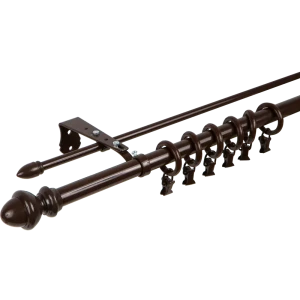Карниз двухрядный Classic 160 см металл цвет коричневый 16193513 STLM-2157533