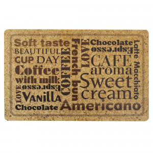 82406642 Салфетка сервировочная «Кофе Надписи» с пробковой подложкой 44x28.5 см