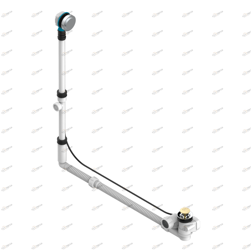 U6A-302GM Перелив GEBERIT для ванны - европейская модель - большой размер регулируемая высота : от 165мм MAXI 580мм регулируемая выступающая часть : от 110мм MAXI 700мм- выпуск Ø 40 мм с стильной ручкой Thg-paris Pétale de Cristal, прозрачный хрусталь Хро U6A-302GM CAT.A