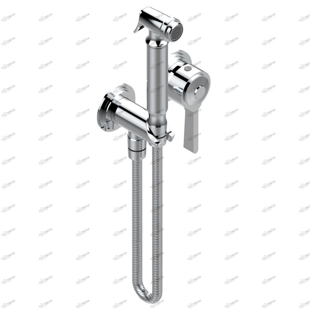 G2I-5840/MBG Комплект для душа, включающий смеситель, армированный шланг 1 м 25 см, ручной душ с курковым распылителем, выход из стены и предохранительный запорный клапан Thg-paris Le 9 Nero Marquina Хром G2I 5840/MBG A02 CAT.A