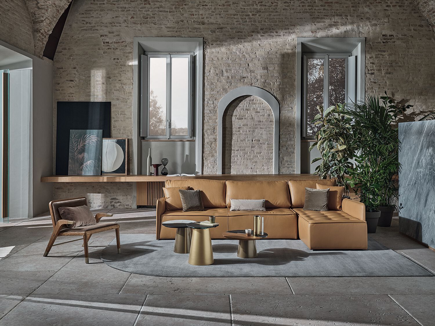 Модульный тканевый диван с полуостровом Bontempi Casa ANTARES ARCH-00115060 - Вид №2