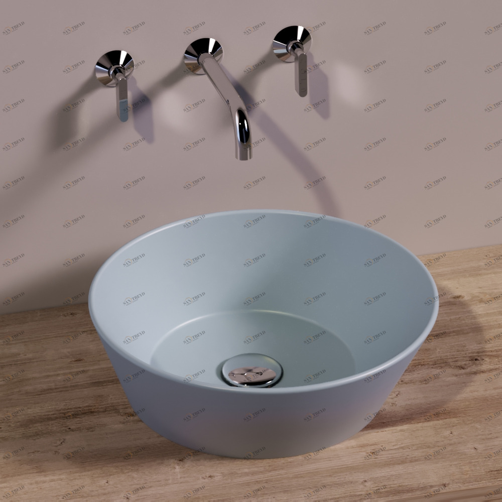 WA01TELAMATT Накладная раковина на столешницу  круглая Simas 