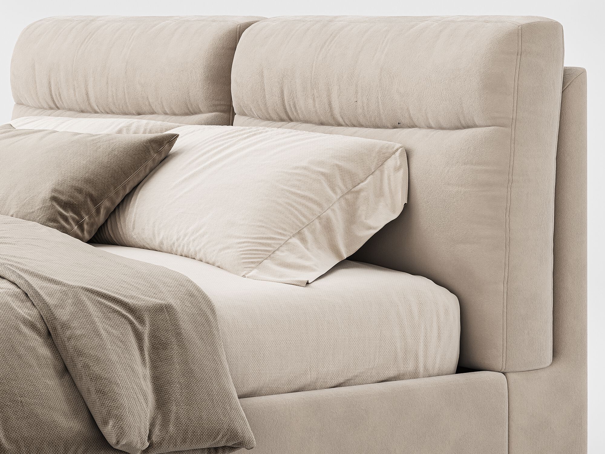 Двуспальная кровать с мягким изголовьем Woodsoft VANCOUVER ARCH-00078784 - Вид №3