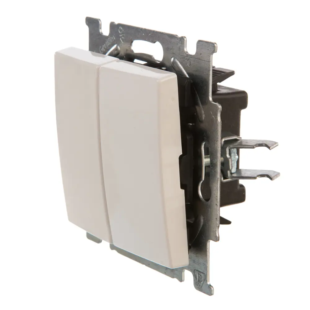 Переключатель встраиваемый ABB Basic 55 2 клавиши, цвет белый 13606861 STLM-2144631 Basic55 - Вид №2