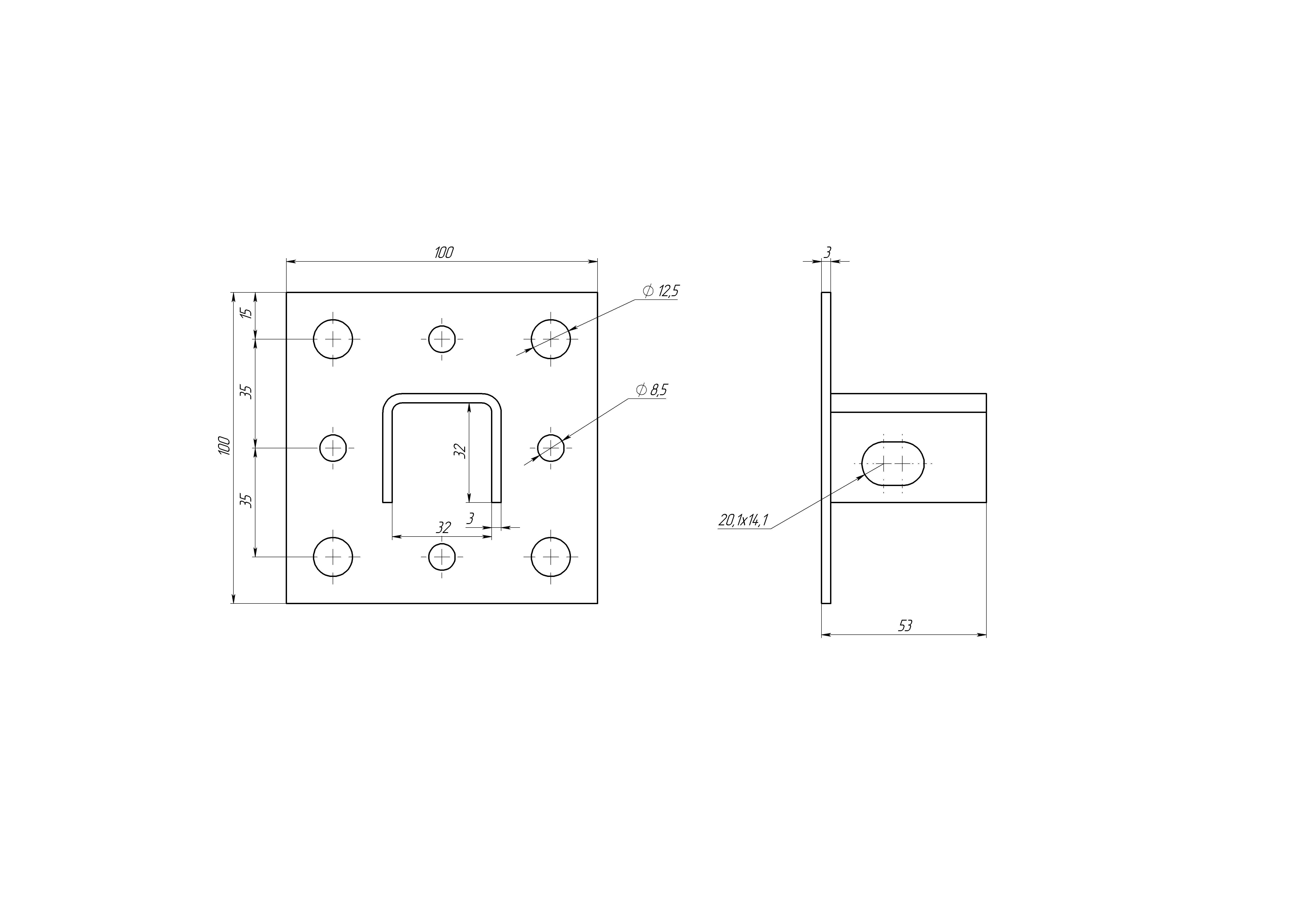 Основание потолочной стойки ПЕТРОТЕХ 100×100×3 мм для монтажных конструкций 13535952 STLM-0003280 - Вид №4