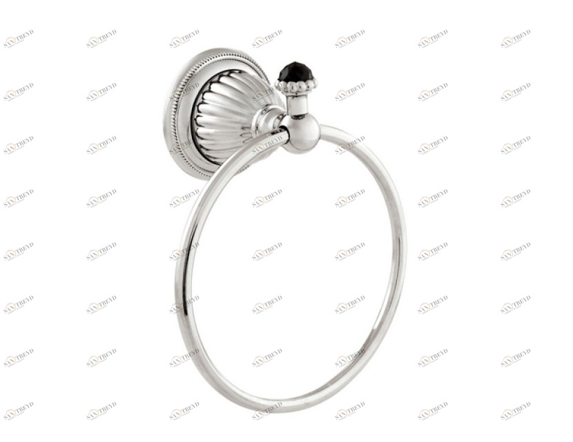 033273.N00.62 Кольцо для полотенца 165 мм с черными кристаллами Swarovski Сатин никель Mestre Artica