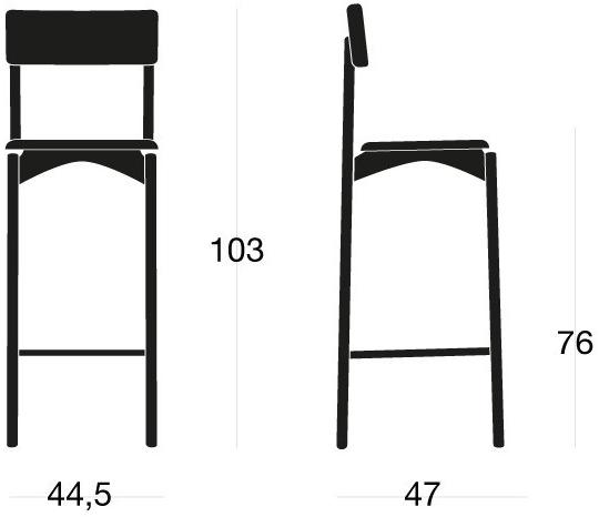 SIPA Барный стул из лакированной древесины с подставкой для ног Spam sun-id-1421105 - Вид №4