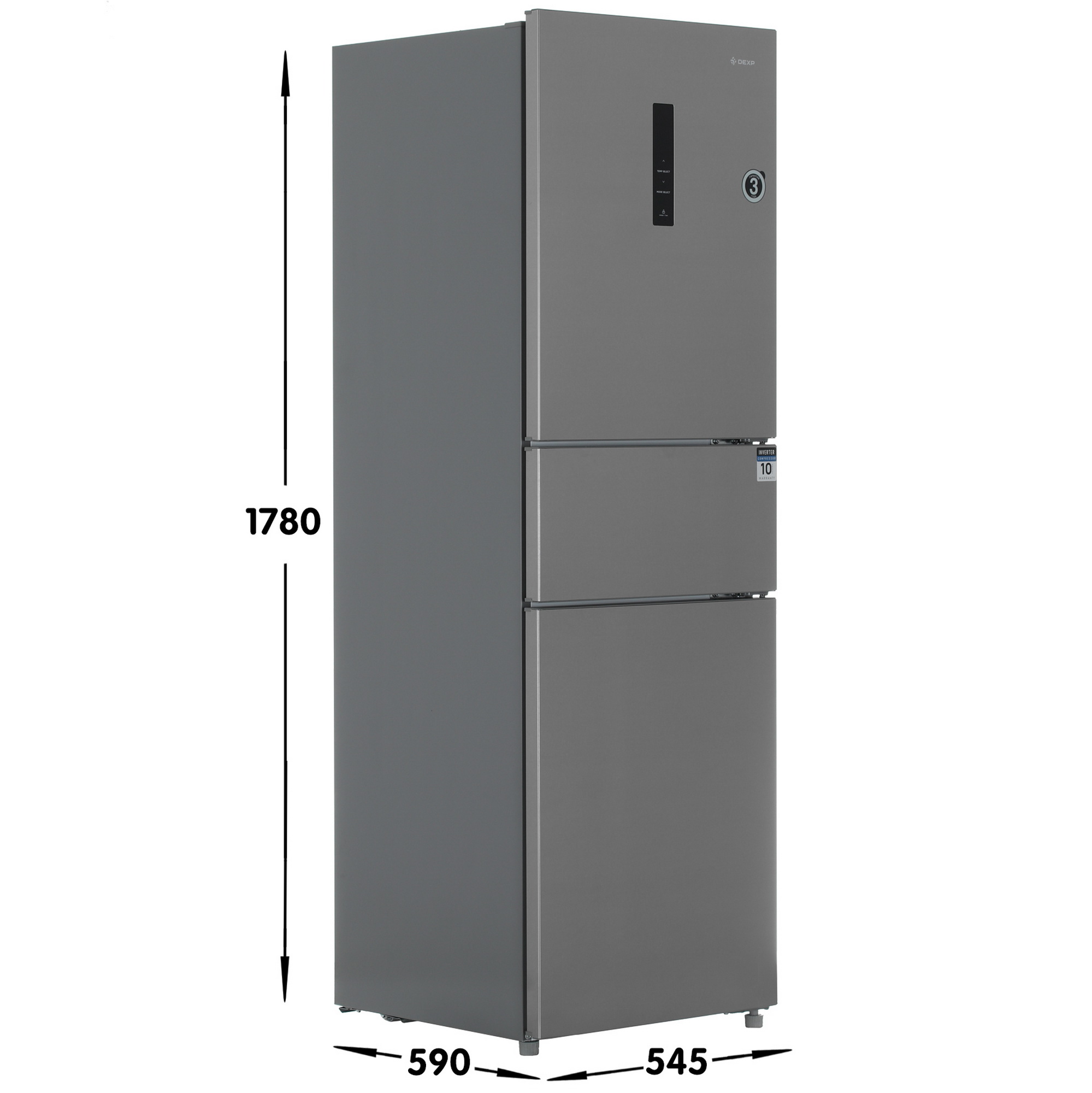 9094975 Холодильник многодверный   DEXP B4-28AMA серебристый STDN-0044099 - Вид №6