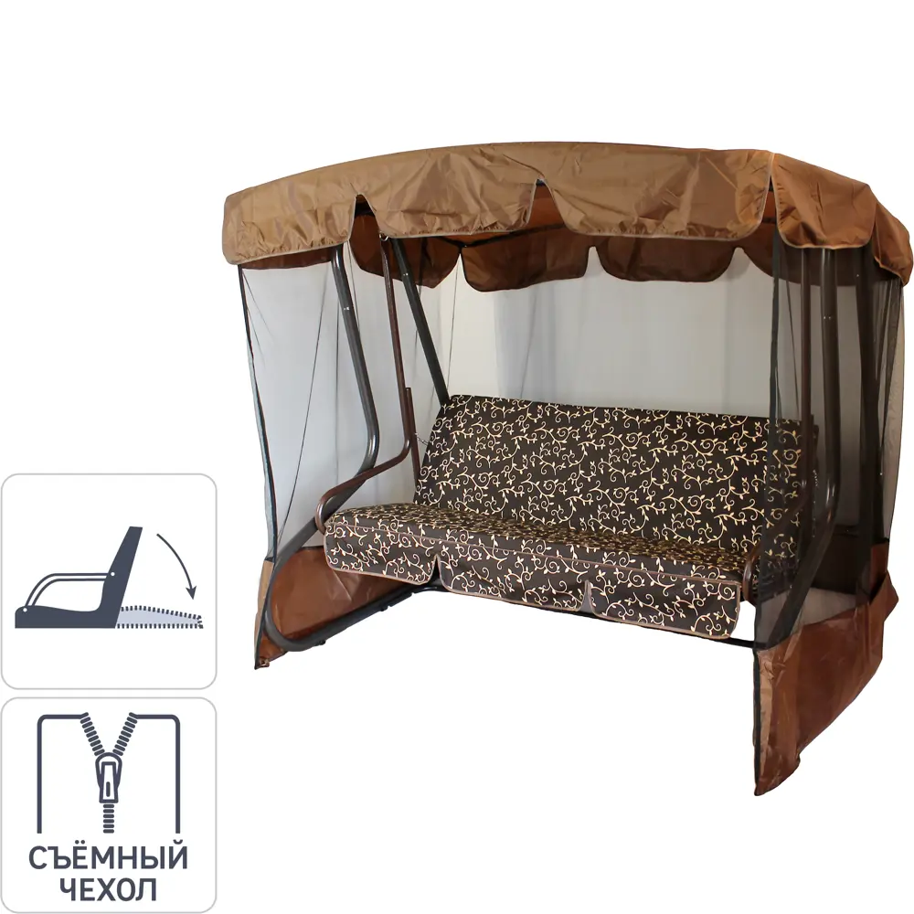 Качели садовые Вардэ 3-х местные (до 300 кг) коричневый GREENGARD STLM-2039733