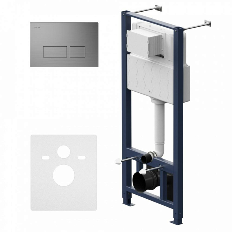 I012704.7031 инсталляция для подвесного унитаза с пневматич клавишей S пластик мат никель AM.PM Pro