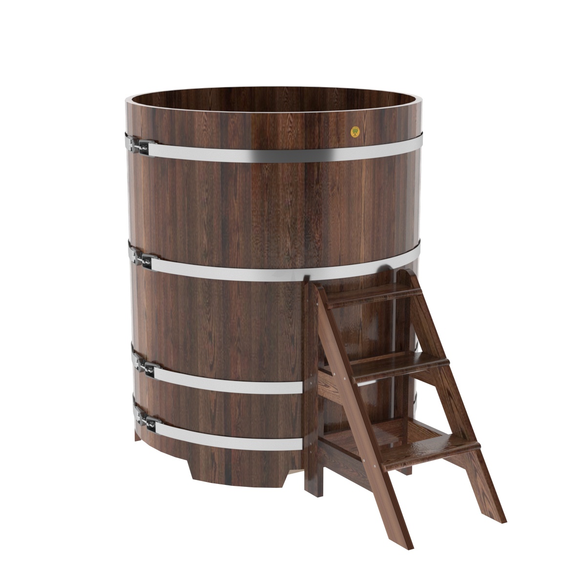 1201 Купель круглая из лиственницы d=1,17х1,4 морёная премиум Alyarus 