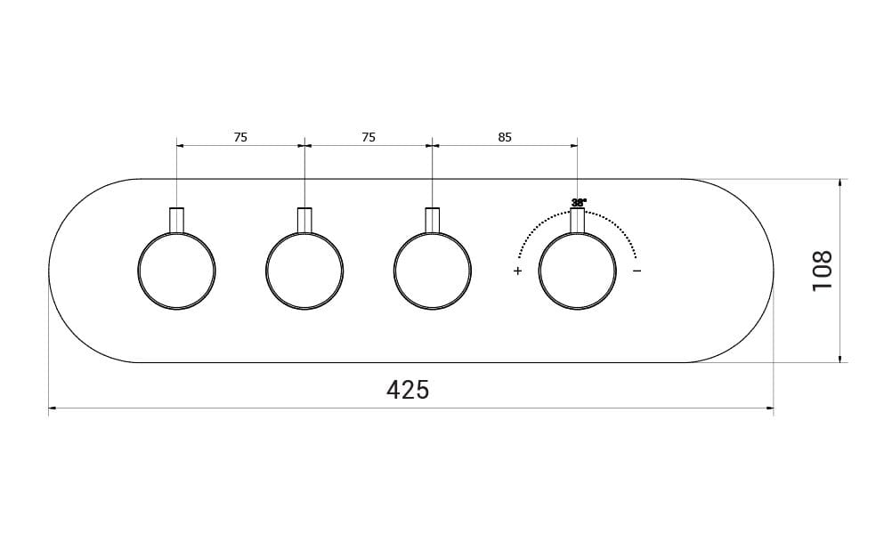Термостатический смеситель для душа с 4 отверстиями Aquademy круглый ARCH-00126576 - Вид №2