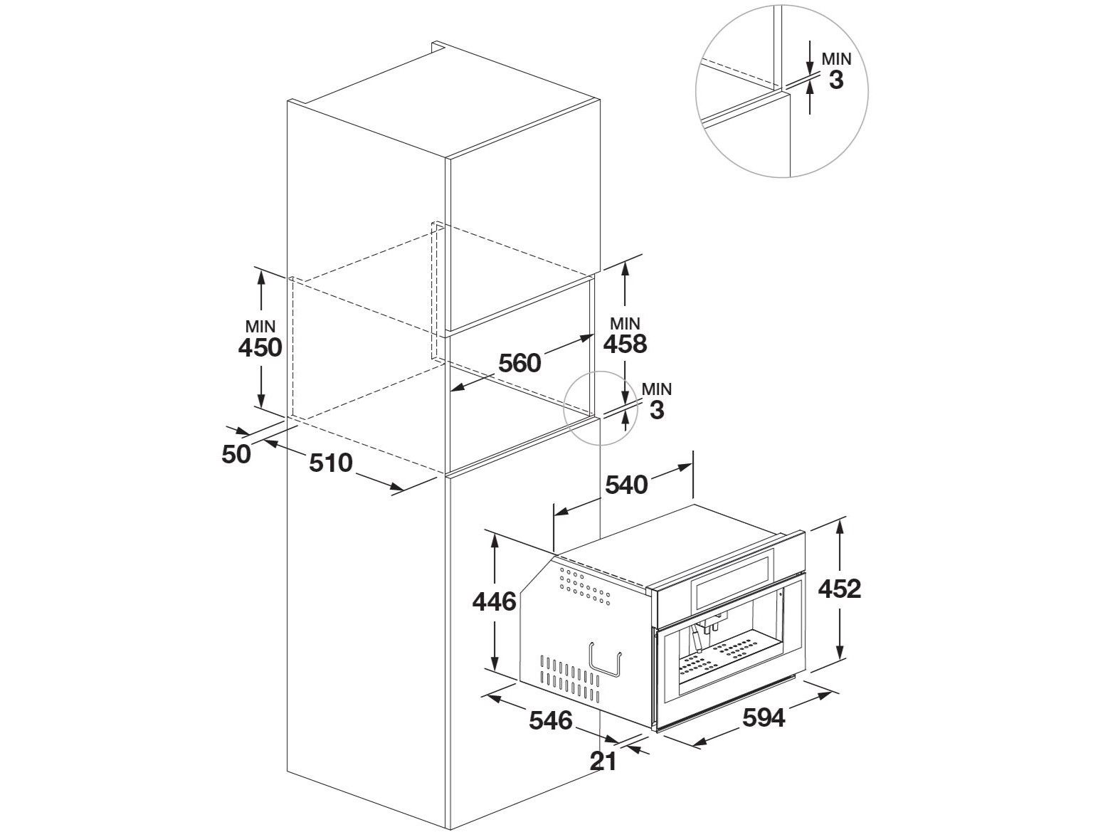 Автоматическая встраиваемая кофемашина с кофемолкой Fulgor Milano Cluster Concept ARCH-00093830 - Вид №2